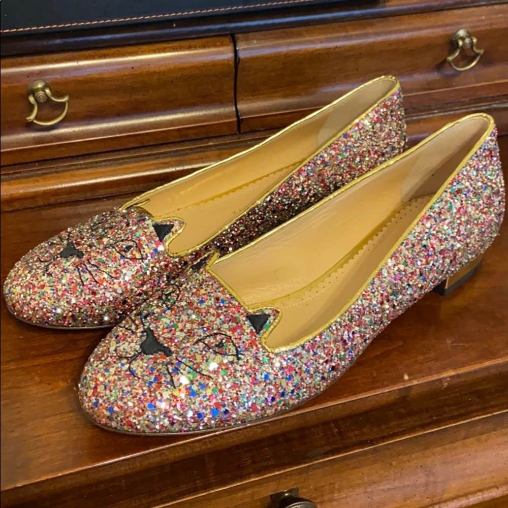 Unique glittery multicolored Charlotte Olympia!